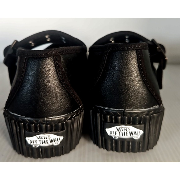 Vans Mary Jane Creeper Shoes Grunge Core Black Leather Size Women's 6.5 Men's 5 - Picture 5 of 8